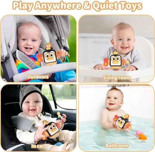 Vista 4 de OSIMILY Juguetes Montessori para niños de 1 año, Juguetes sensoriales para niños pequeños de 1 a 3 años, Cubo de tablero ocupado para actividades