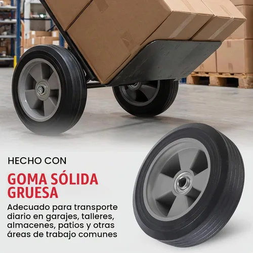 Vista 3 de AR-PRO Paquete de 2 neumáticos y ruedas de goma sólida sin planos de 8 x 2 pulgadas, orificio de orificio de eje de 3/4 pulgadas con cubo