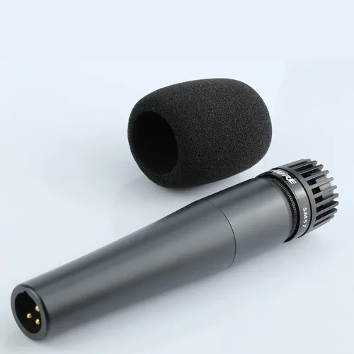 Vista 3 de LEFXMOPHY SM57 - Parabrisas de repuesto de espuma de micrófono para Shure SM57, filtro pop de micrófono vocal, funda negra con cancelación de ruido