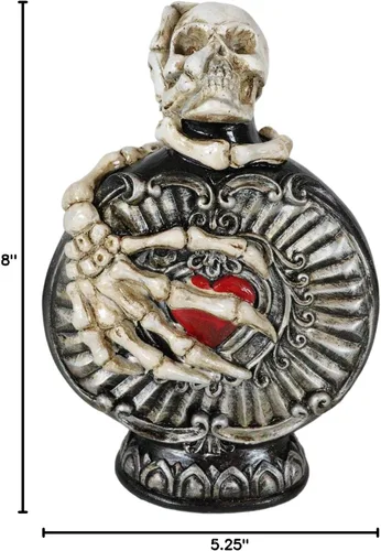Vista 8 de Ebros Gift Wicca Oculto Brujería Esqueleto Huesos Manos Y Calavera Con Corazón Rojo Huesos En Polvo Huesos Decorativos Poción Botella Hechicería