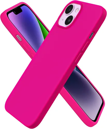 Vista 29 de ORNARTO Funda para iPhone 14 de 6.1 pulgadas, cubierta delgada de silicona Azul bebé