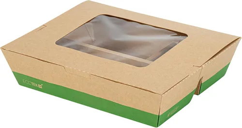 Vista 14 de Restaurantware Caja Bento de papel de 100 unidades, 51 onzas, contenedor de papel de estraza para alimentos, caja desechable a prueba de grasa