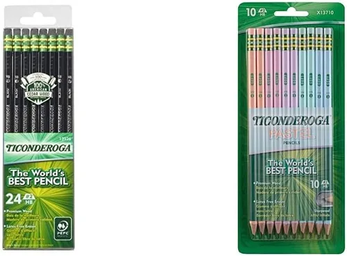 Vista 11 de Ticonderoga Lápices de madera, 2 HB suaves, negro, 24