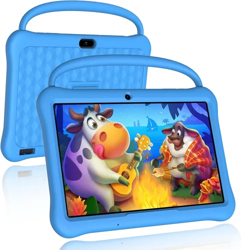 Vista 9 de Tableta Android de 10 pulgadas para niños,64GB 1TB Expand,Control parental Azul
