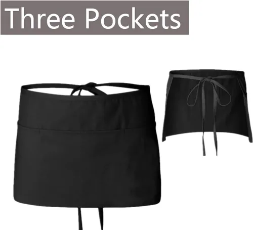 Vista 5 de Bringsine Paquete de 2 delantales unisex con 3 bolsillos, lavables a máquina, para hombres y mujeres, resistentes a la cocina, delantales