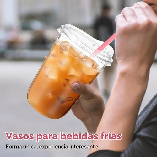 Vista 7 de Ziliny 25 juegos de vasos de plástico con pajitas y tapas de corazón rosa
