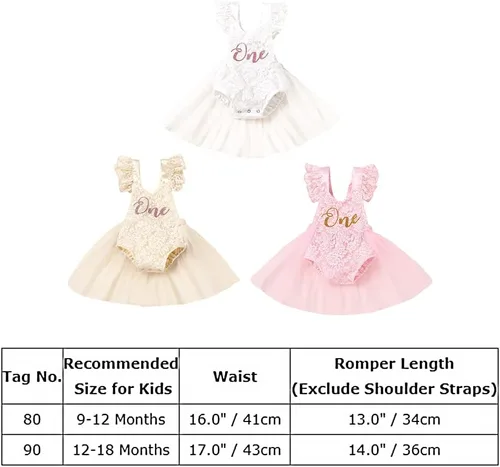 Vista 62 de Traje de bebé niña primer cumpleaños traje de encaje tul mameluco princesa tutú vestido de un año cumpleaños pastel Smash fotografía ropa