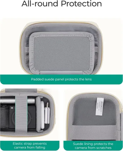 Vista 7 de BAGSMART Funda pequeña para cámara digital hinchada, repelente al agua Marrón café