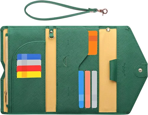 Vista 2 de Zoppen - Billetera y porta pasaporte y documentos de viaje Ver5 para mujer con bloqueo Rfid y correa para la muñeca