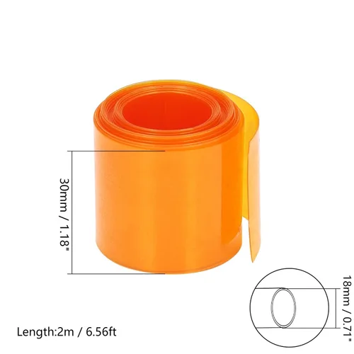 Vista 5 de Bettomshin Tubo termorretráctil de batería de ancho plano de 1.18 pulgadas, tubo de envoltura de calor de PVC, 6.56 pies de longitud, oro
