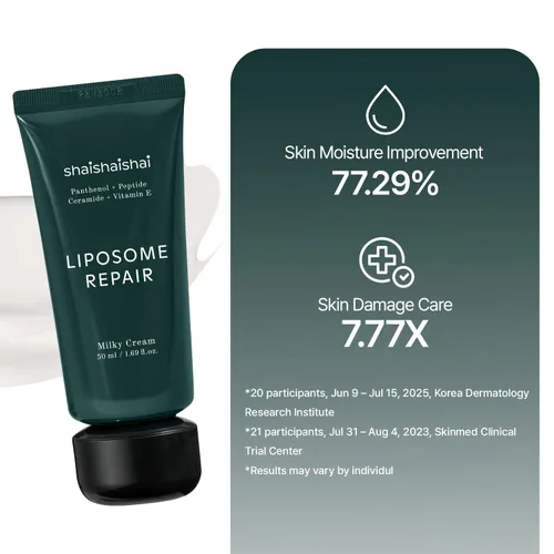 Vista 5 de shaishaishai LIPOSOME REPAIR Crema lechosa, barrera ligera hidratante, refuerzo de colágeno, humedad ultra relajante, no grasa, sin fragancia