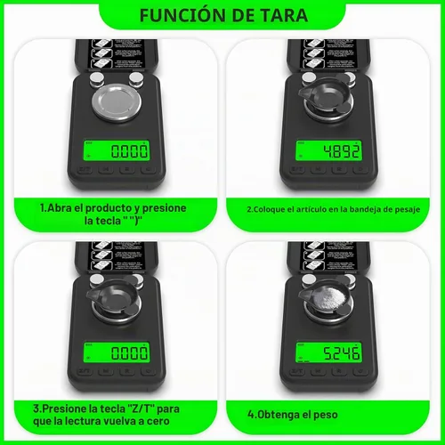 Vista 8 de MAXUS Báscula de recarga 1.76 oz/0.00 oz con Trickler de polvo y 3 modos de retroiluminación Milligram Scale with Repeat Mode, Tare, Counting, 6