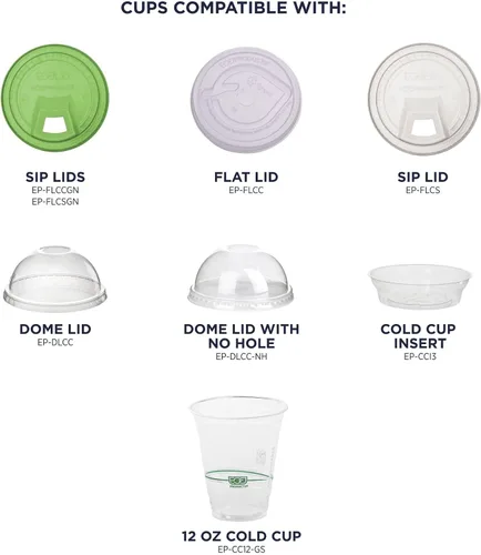 Vista 5 de Eco-Products, Inc GreenStripe - Vasos para bebidas frías, Transparente, 1000