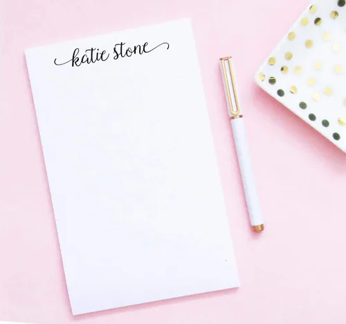 Vista 2 de Bloc de notas personalizados para mujer, papelería personalizada de escritura casual para mujeres, papel estacionario de escritura con letras, bloc