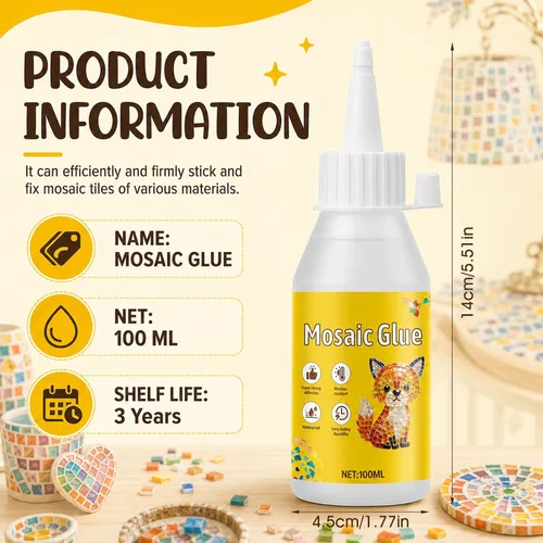 Vista 7 de JAOJAO Pegamento del mosaico, Adhesión fuerte seca rápida 3.4 fl oz
