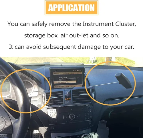Vista 3 de Mekar Gancho de extracción de cluster de instrumentos herramienta para quitar el tablero Compatible con Mercedes Benz