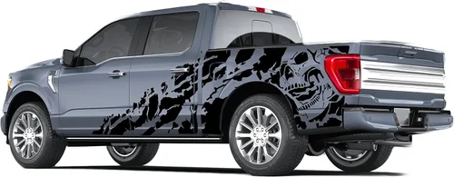 Vista 3 de Nightmare Bed Graphics - Calcomanías de vinilo compatibles con Ford F150 (negro)