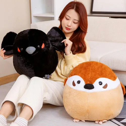 Vista 2 de Gorrión de peluche grande de 17.8 pulgadas, muñeco de peluche de pájaro gordo grande, almohada suave con forma de animal, regalo para niños y adultos