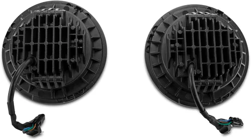 Vista 3 de Axial Faros delanteros LED Halo con señales direccionales DRL y ámbar; carcasa negra; lente transparente compatible con Jeep Wrangler TJ y JK 97-18