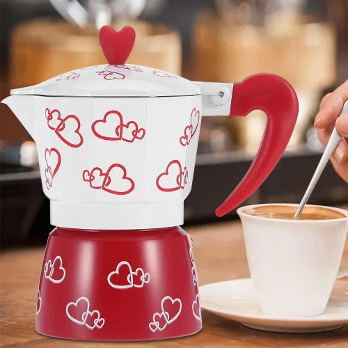 Vista 6 de Fdit Cafetera espresso de aluminio para uso en la oficina en casa, cafetera doméstica (L)