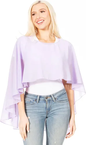 Vista 8 de Sakkas Anya - Capa de gasa suave para mujer, para boda, dama de honor, novia, bolero Azul marino
