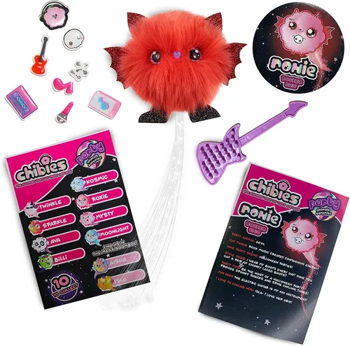 Vista 3 de Boom Box - Roxie Lindas mascotas esponjosas de fiesta que parpadean al ritmo de la música Personajes interactivos de juguetes suaves de animales