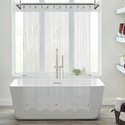Vista 62 de Cortina de regadera para cabina de ducha 36x72, forro de cortina de regadera de plástico PEVA para baño, ligera e impermeable, 36 x 72, transparente