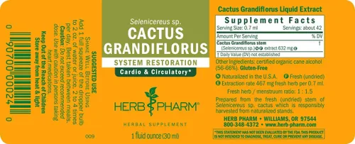 Vista 5 de Herb Pharm Extracto de hierbas líquido Cactus Grandiflorus: para el sistema cardiovascular y soporte de función circulatoria, sin OMG, sin gluten