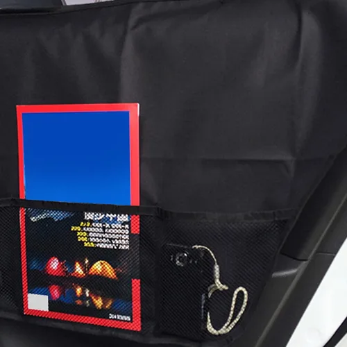 Vista 3 de KIMISS Protector de puerta de automóvil para mascotas, cubierta de puerta de tela Oxford 600D, ajuste universal para perros y gatos, protector