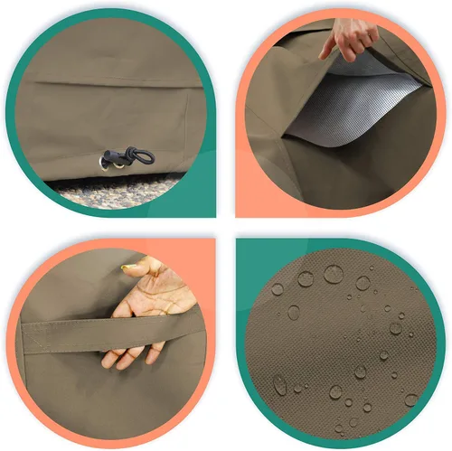 Vista 7 de Covers & All Cubierta para Mesa Redonda, 12 Oz Impermeable Resistente a UV y Clima, Cubierta de Mesa de Exterior para Muebles de Patio al Aire Libre
