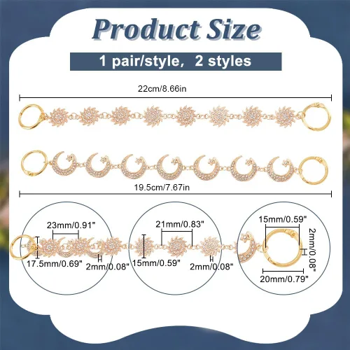Vista 2 de PH PandaHall Cadenas decorativas, cadenas de zapatos punk con dijes colgantes, cadena de joyería