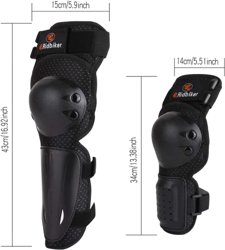 Vista 2 de RIDBIKER Espinilleras de motocross para niños y jóvenes, protector antideslizante 2 en 1, coderas, ajustable, equipo de motocross, juego de armadura