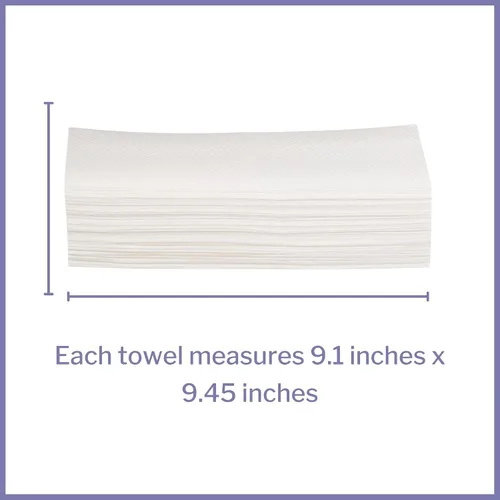 Vista 4 de McKesson Toallas de papel multipliegue para baño o cocina, 1 capa, color blanco, 9.06 x 9.45 pulgadas, 250 toallas, 16 paquetes, 4000 en total