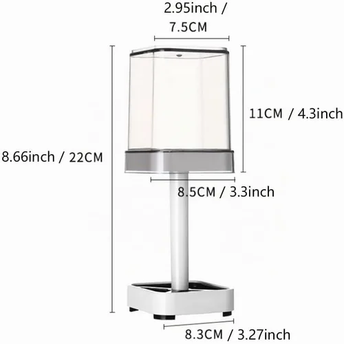 Vista 4 de El soporte para cepillos de dientes con taza/cubierta contiene 3 ranuras, compatible con cepillos de dientes convencionales, puede almacenar pasta