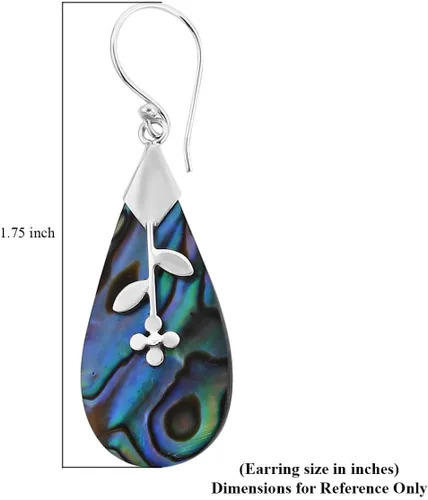 Vista 5 de Compra pendientes de plata de ley 925 con concha de abulón LC, aretes colgantes para mujer, regalos para mujeres