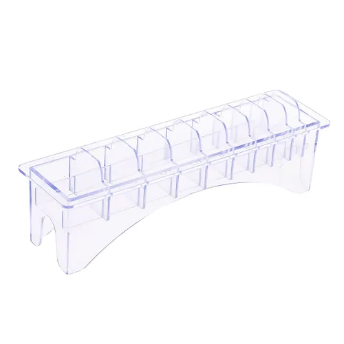 Vista 8 de Estuche organizador rectangular para cortar el cabello, peine guía de plástico, caja de almacenamiento de 10 bloques, herramientas universales