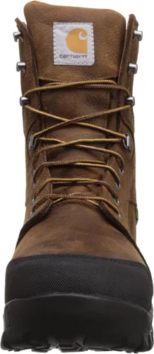 Vista 2 de Carhartt Botas de trabajo para hombre impermeables con punta compuesta para metatarsianos internos de 8 pulgadas CMF8720 Marrón