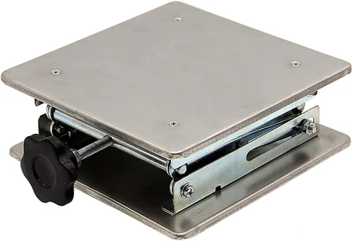 Vista 2 de HFS (R) 6 x 6 "Acero inoxidable Lab Jack Mesa Elevadora Tijera Soporte Plataforma Max. Altura 10" Carga 8kg/17.6lbs