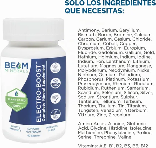 Vista 4 de BEAM Minerals Electro-BOOST Multimineral completo 60 porciones