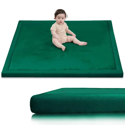 Vista 29 de Huloo Sleep - Tapete de juego para la habitación de bebés y niños pequeños, anticaídas, de espuma elástica de 1.3" de grosor, 28" x 72", terciopelo