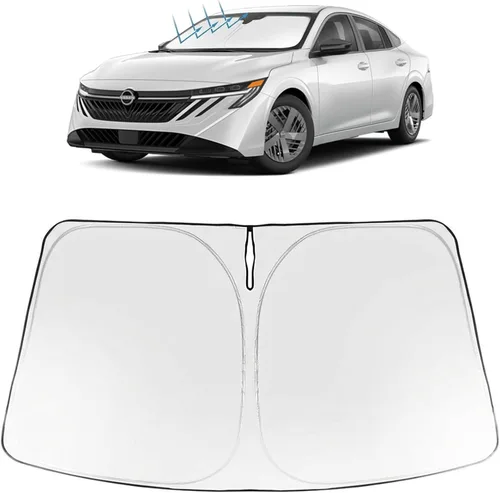 Vista 141 de Proadsy Parasol para parabrisas Rivian R1S 2022-2025 2026 de 4 capas plegable, protector de parasol frontal que bloquea los rayos UV, mantiene