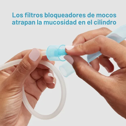Vista 3 de Frida Baby NoseFrida SnotSucker para bebé, aspirador nasal para bebé, succionador de nariz aspirador nasal para bebé y 4 filtros de higiene