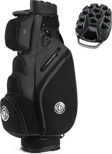 Vista 7 de Bolsa de carrito de golf Shopsource, bolsa de palos de 14 vías con cierre moldeado y divisores de longitud completa, bolsas de carrito silenciosas