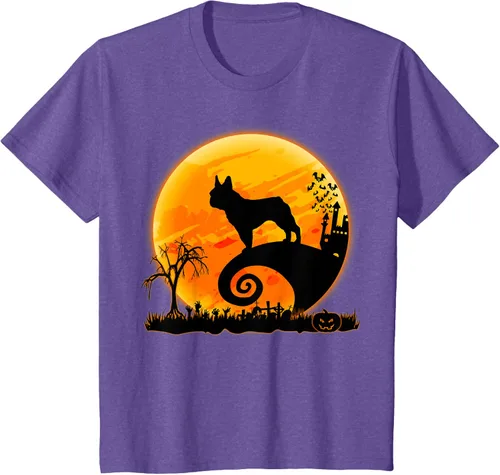 Vista 43 de Camiseta divertida de disfraz de Halloween para perro y luna de Bulldog francés, Negro, S