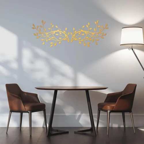 Vista 6 de Txkrhwa 2 piezas de metal hoja de árbol decoración de pared de hoja de olivo de vid arte de pared artístico para colgar en la pared, escultura