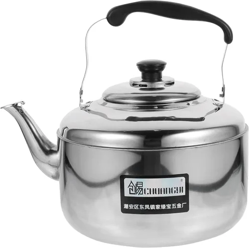 Vista 7 de Cabilock Hervidor de sonido de acero inoxidable de gran capacidad para cocina de inducción con base de calor uniforme y cómodo mango antiquemaduras