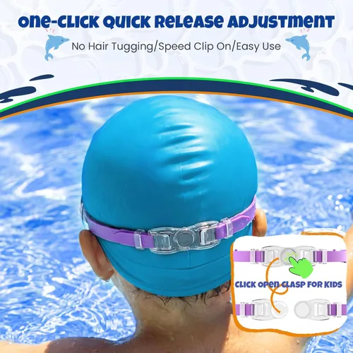 Vista 5 de Gafas de natación para niños, gafas de natación para niños, 3 unidades de gafas de natación de agua para niños y niñas, antivaho UV400