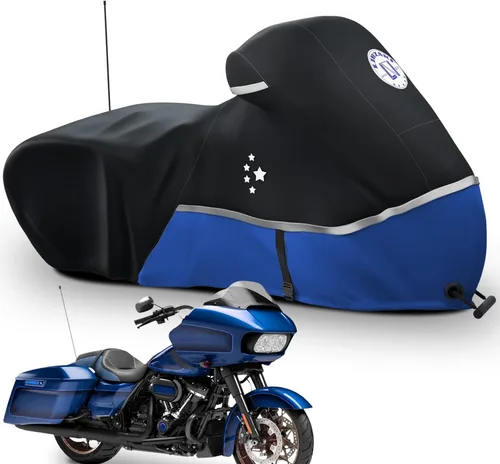 Vista 20 de Funda para motocicleta 420D resistente para todas las estaciones, universal, impermeable, protección al aire libre, 86" XL, funda para vehículo/negro