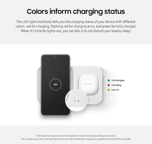 Vista 6 de SAMSUNG Cargador inalámbrico Duo de 15 W con cable USB C, carga 2 dispositivos a la vez, almohadilla de carga inalámbrica súper rápida