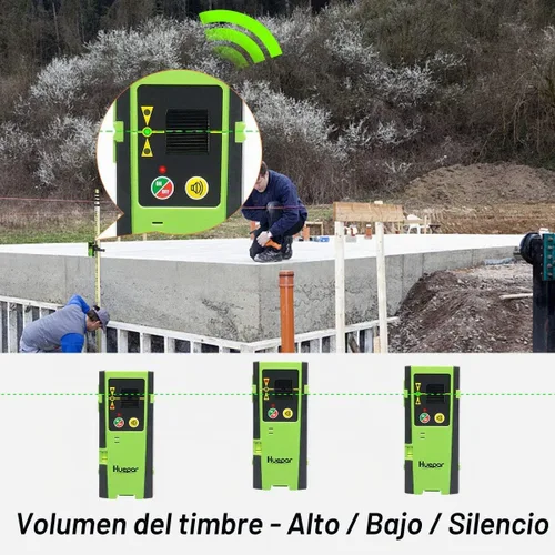 Vista 4 de Huepar Detector láser LR-6RG para nivel láser, compatible con niveles láser Huepar y Pro con solo modo de pulso, receptor láser de detección